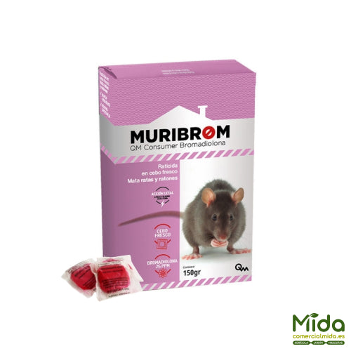 Caja de 150Gr Quimunsa RATICIDA CEBO FRESCO Consumer Bromadiolone