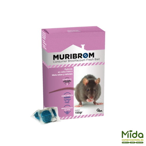 Quimunsa MURIBROM RATICIDA CEBO FRESCO ESTUCHE 150Gr Brodifacoum