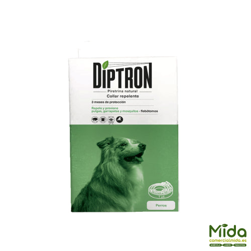 Quimunsa DIPTRON Collar Repelente de Piretrina Natural blanco para Perros