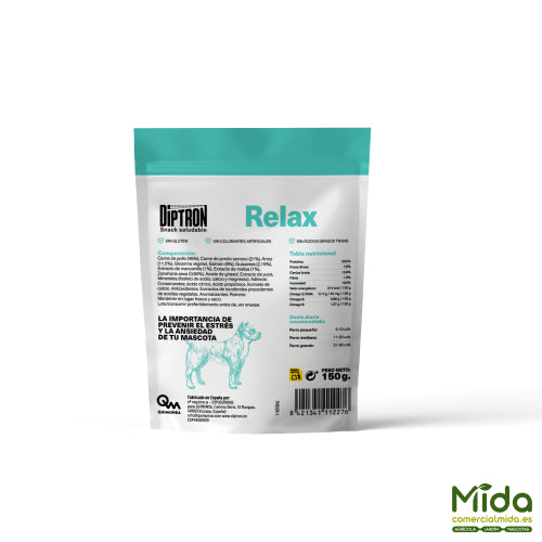 Parte trasera Quimunsa DIPTRON Snack Saludable Relax Perro 150gr