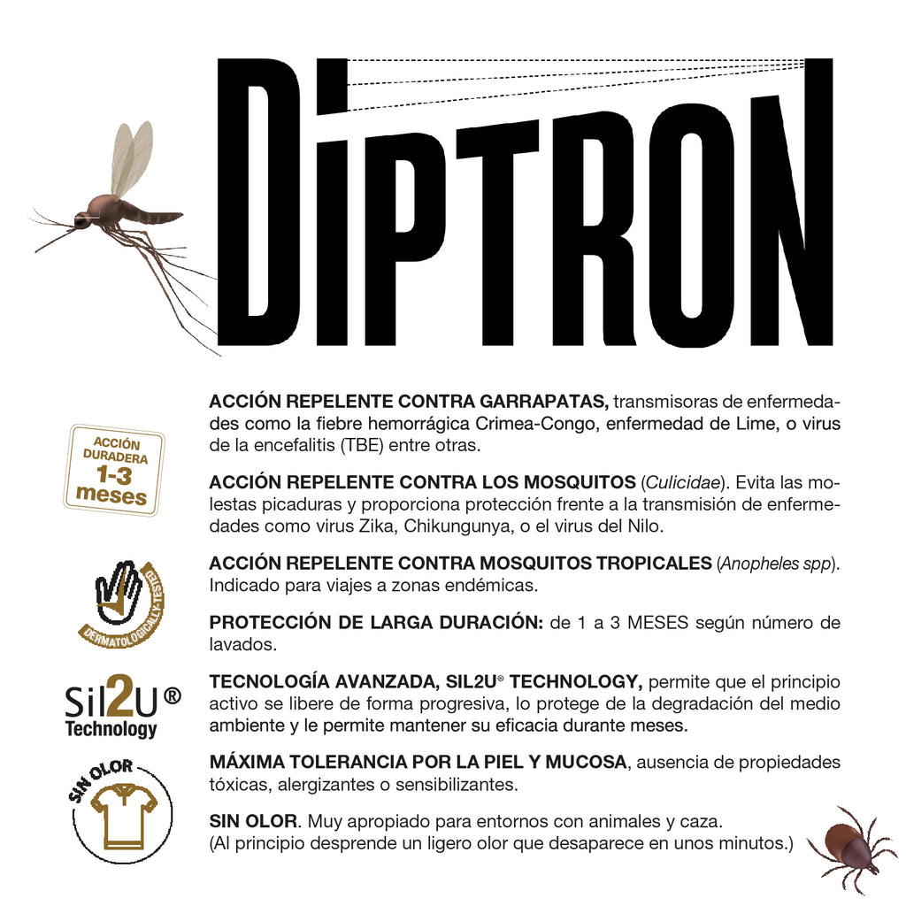 Etiqueta Diptron Textil Repelente de Insectos Exóticos para Ropa