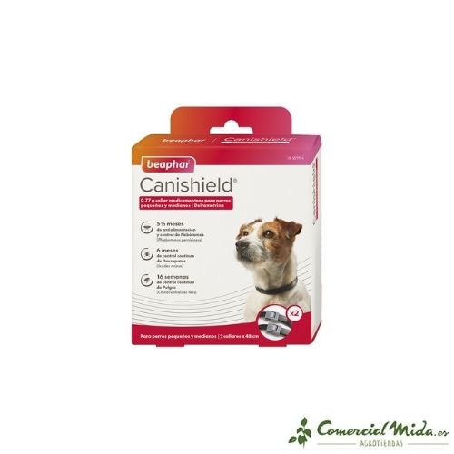 Collar antiparasitario para perro pequeño Canishield 2 unidades de Beaphar 