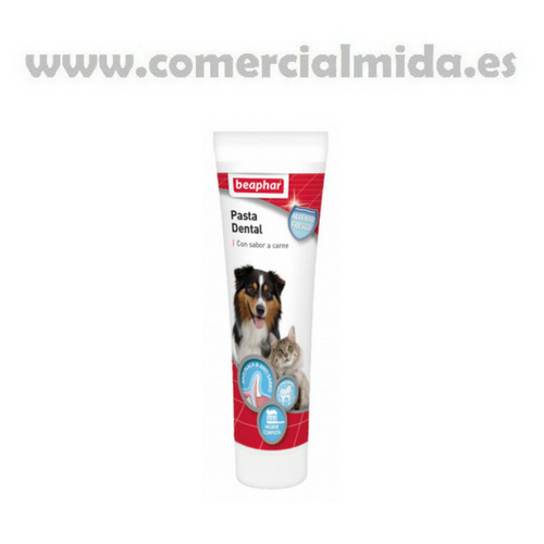 Beaphar pasta dentífrica con sabor carne para limpieza de dientes de perros y gatos