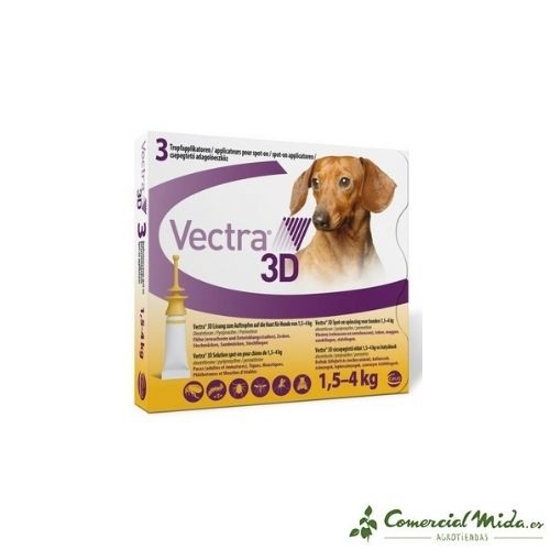 3 Pipetas Vectra 3D para perros mini de Ceva