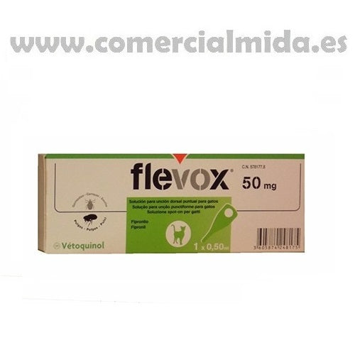 1 Pipeta FLEVOX para gatos anti pulgas y garrapatas