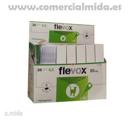 Caja 36 Pipetas FLEVOX para gatos anti pulgas y garrapatas
