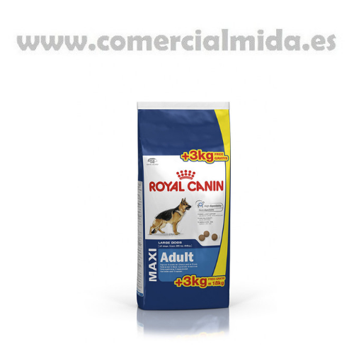 Pienso para perros de razas grandes Royal Canin Maxi Adult. Formato promocional 15 + 3 kg GRATIS