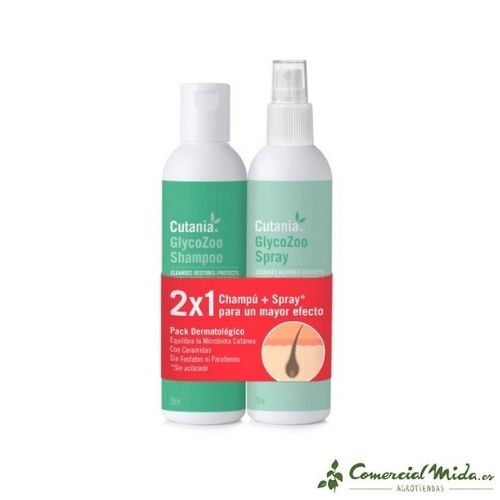 Pack Cutania GlycoZoo Champú + Spray para perros y gatos de Vetnova